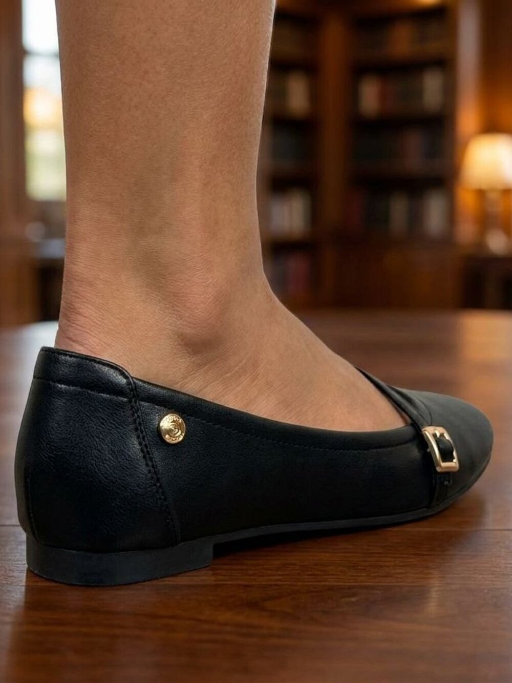 NWT Kayleen Black Buckle Strap Flats - Picture 5 of 5